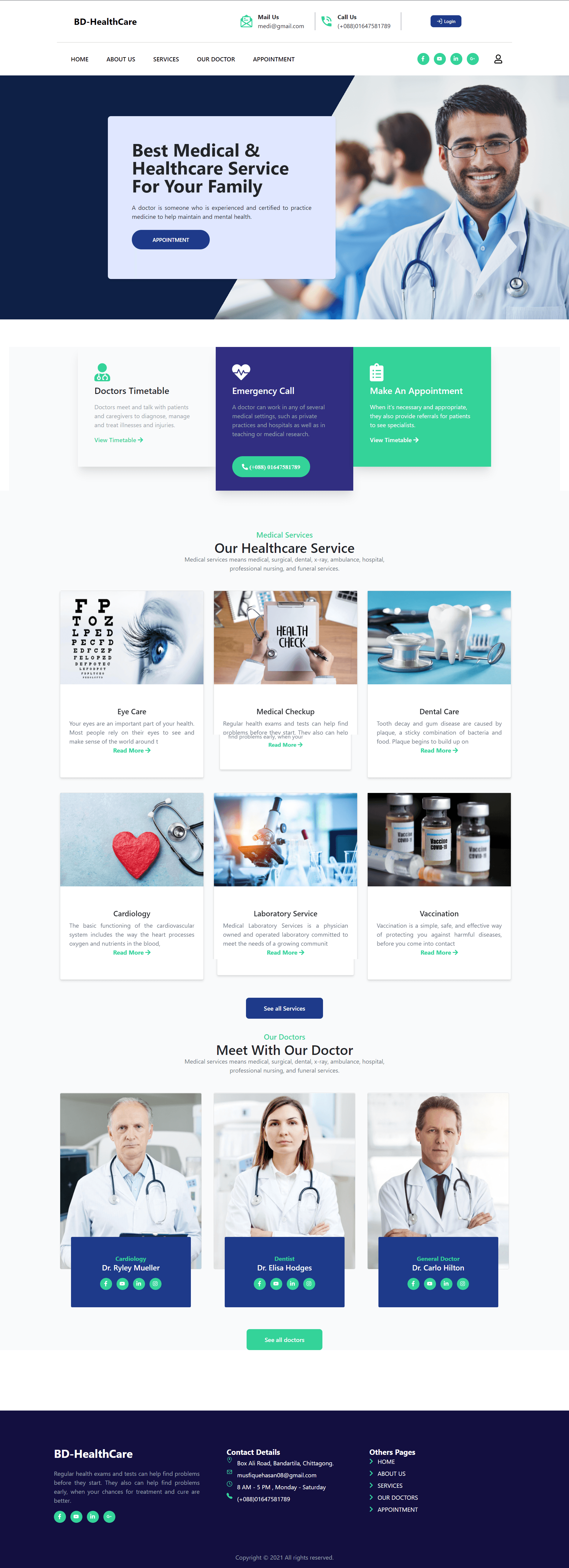 Full-page screenshot of BD-HealthCare